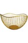 ALMEKAQUZ Wire Fruit Basket Gold Fruit Bowl for Kitchen Counter Wave Fruit Basket Serving Bowl Wire