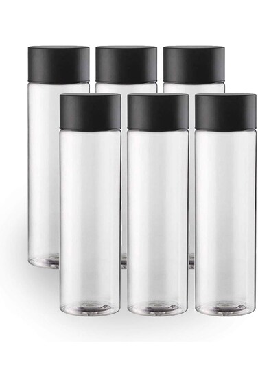 6-Pack Bulk Empty Plastic Juice Or Water Bottles with Caps Reusable 400ml Durable Smoothie [Bottle]