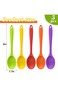 5PCS 8-Inch Heat Resistant Non-Stick Silicone Spoons, Kitchen Cooking, Baking, Stirring Tea Spoons