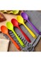 5PCS 8-Inch Heat Resistant Non-Stick Silicone Spoons, Kitchen Cooking, Baking, Stirring Tea Spoons