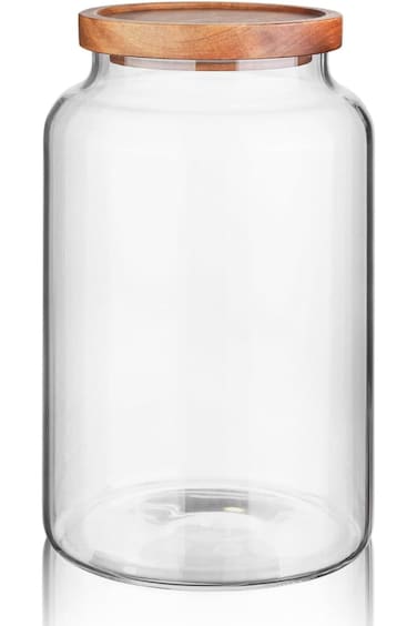 علبة تخزين طعام زجاجية من هاي فاين بغطاء محكم الإغلاق، عبوات مطبخ كبيرة، وعاء شفاف للقهوة