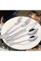 KASTWAVE Floral Silverware Set, 5 Silvery Flatware Stainless Steel with Delicate Engraved Rose Flow