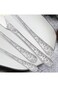 KASTWAVE Floral Silverware Set, 5 Silvery Flatware Stainless Steel with Delicate Engraved Rose Flow