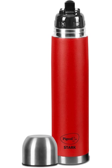 Pigeon Stark Plus 1000Ml Therminox Double Walled Insulated Bottle - Hot &amp; Cold Thermo Flask, Red