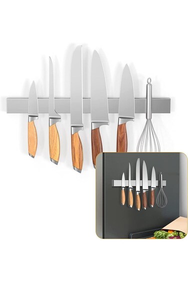 Ninonly 30 CM Magnetic Knife Holder for Refrigerator Stainless Steel Magnet Knife Strip for Wall Mo