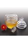 SYOSI Honey Jar, 265ml Transparent Honey Bottle Sealed Honey Pot Beehive-shaped Jam Jar Honeycomb P