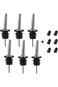 BALTRE 6PCS Stainless Steel Liquor Bottle Pourers, Vinegar Tapered Stopper Spout, Bottle Pourers Su