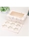 REDDOTGIFT&reg; 6 Cavities Kraft Paper Cupcake Box (Pack of 12) with Inserts Cupcake Containers Bakery
