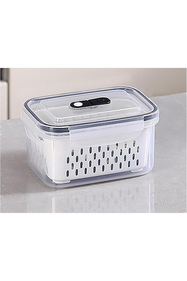 Tazweeq Leakproof Storage Organizer, Fruit Vegetable Food Storage Container with Removable Colander