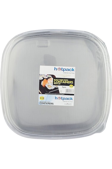 قاعدة حاوية سوشي سوداء مع غطاء من هوت باك (SC036B) 5 قطع ' 5 وحدات