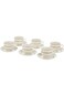 Shallow Bone China Cups And Saucers Set, White/Gold, 220Cc, Ts-200-Lin-A, 12 Pieces