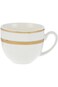 Shallow Bone China Cups And Saucers Set, White/Gold, 220Cc, Ts-200-Lin-A, 12 Pieces