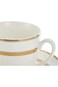Shallow Bone China Cups And Saucers Set, White/Gold, 220Cc, Ts-200-Lin-A, 12 Pieces