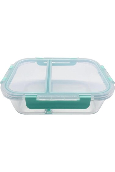 Cuisine Art 1500Ml Glass Food Container with Two Compartments (High Divider)