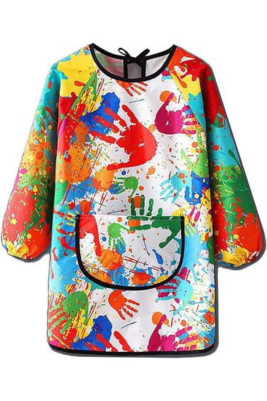 Kids Painting Clothes Waterproof Apron, Art Graffiti Play Long Sleeve Smock with Pockets, for Child