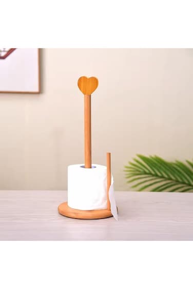 حامل مناشف ورقية عمودي من الخيزران للمطبخ، بقاعدة مانعة للانزلاق، مناسب للمطبخ وغرفة الطعام وغرفة المعيشة