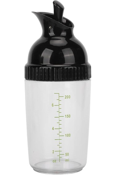 Salad Dressing Shaker, Plastic Clear Measuring Bottle for Mixing Ranch Sauce BPA Free PP Salad Dres