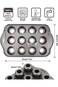 voxiQoxi 12 Cups Nonstick Mini Cheesecake Pan with Removable Bottom, springform Pan, Cake pan,Tart