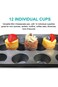 voxiQoxi 12 Cups Nonstick Mini Cheesecake Pan with Removable Bottom, springform Pan, Cake pan,Tart