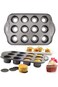voxiQoxi 12 Cups Nonstick Mini Cheesecake Pan with Removable Bottom, springform Pan, Cake pan,Tart
