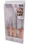 Parfait 4-Piece Kitchen Knife Set with Wooden Handle Silver and Brown N-A555EA1001