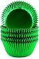 Foil Cupcake Liners Baking Cups Paper Standard, 100 Pack (Green)