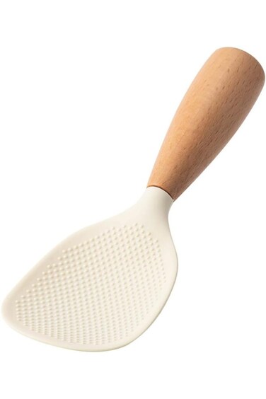 Oasisgalore Rice Paddle Non-Stick Standing Rice with Wooden Handle Spoon Rice Potato Food Server Sp