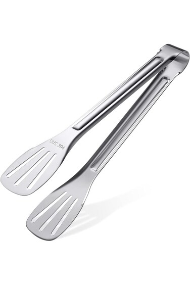 Aputue Kitchen Tongs, Cooking Tongs for Easy to Clean, Food Grade 304 Stainless Steel Kitchen Tongs