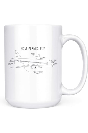 بومة حرفية كيف تطير الطائرات - هدية مضحكة للطيار ومهندس الطيران - 15 أونصة قهوة فاخرة على الوجهين
