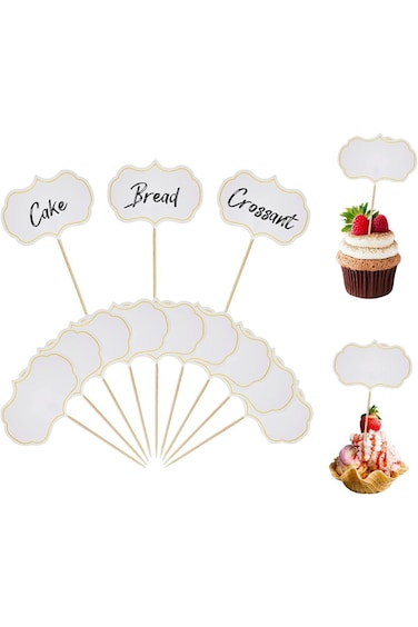 50 Pcs Cheese Markers For Charcuterie, Chalkboard Labels Food Sticks For Kids Food Tags Blank Tooth