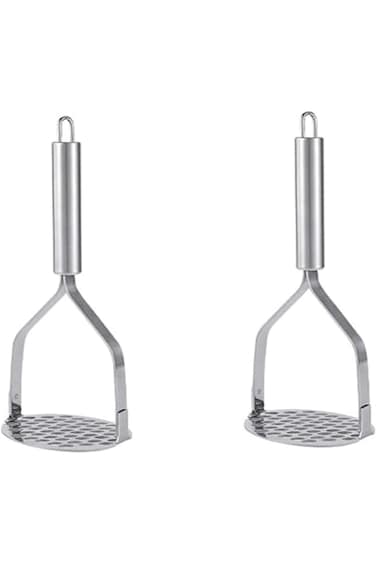 ECVV 2 Pcs of Stainless Steel Mashed Potatoes, Manual Fruit and Vegetable Masher, Kitchen Children'