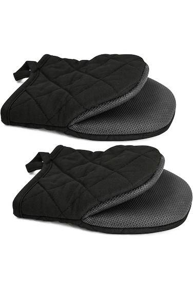 pyebe Mini Oven Mitts, 1 Pair Microwave Mitts Pot Holder Heat Resistant Neoprene Cotton Gloves Surf