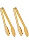 IAXSEE 2 Pack 9.5 Inch Gold Serving Tongs, Modern Gold Plated Stainless Steel, Non-slip &amp; Easy Grip