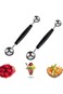 SWIUKPHE 2PCS Double Ended Headed Fruit Icecream Ball Spoon,Stainless Steel Melon Baller,Smooth Rou