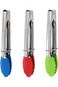 3PCS Mini Kitchen Tongs with Silicone Tips, 7 inch Non-Stick Small Tongs Heat Resistant Tongs for C