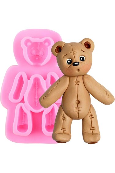 قالب سيليكون على شكل دب من هالامودو لتزيين الكيك وزينة الكب كيك والحلوى والشوكولاتة ومعجون اللثة