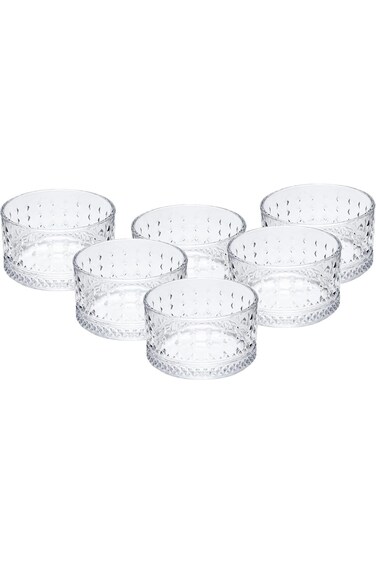 Cuisine Art Glass Dessert Bowl, 220ml -G, Transparent, 6 Pieces