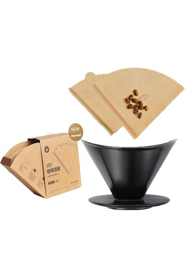 AsgenoX V60 Coffee Filters 100pcs Paper Coffee Filter Unbleached Natural Brown Paper Compatible wit