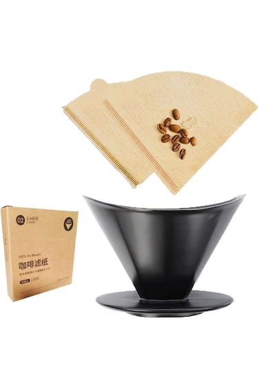 AsgenoX V60 Cone Paper Coffee Filters 40pcs 02 Brown Natural Coffee Filter V-shaped Unbleached Filt