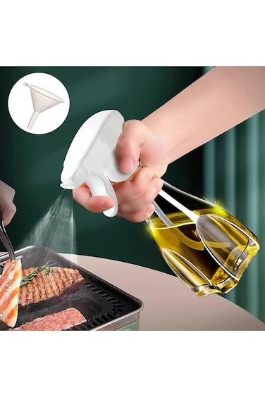 MAKINGTEC Oil Spray Bottle, 240 ml Glass Oil Dispenser Bottle, White Vinegar Sprayer Cooking Olive
