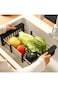 Biki Extendable Over the Sink Stainless Steel Fruits and Vegetables Drain Basket Adjustable Straine