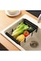 Biki Extendable Over the Sink Stainless Steel Fruits and Vegetables Drain Basket Adjustable Straine