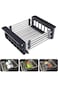 Biki Extendable Over the Sink Stainless Steel Fruits and Vegetables Drain Basket Adjustable Straine
