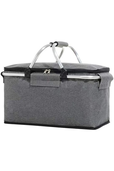 سلة نزهة هوكور، سلة تسوق محمولة قابلة للطي بمقابض من الألومنيوم، ومبرد معزول