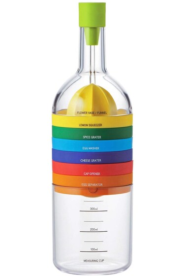 Wahei Freiz Bin 8 أداة مطبخ متعددة (العصائر، والسلالات، والمبشرات، والمزيد!)