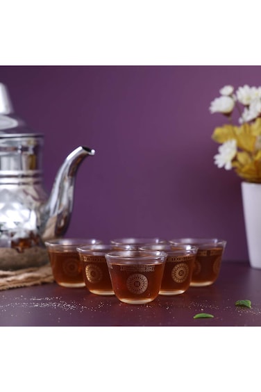 Royalford Thick Wall Glass Coffee Cups 6Pcs, Insulated Walled Glasses Heat Resistant Cappuccina Lat