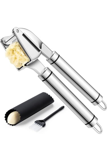 TRASSLE Premium Garlic Press Stainless Steel, Garlic Mincer Tool, Garlic Crusher Tool, Garlic Smash
