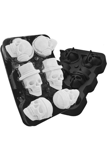 BonShine Skull Ice Cube Mold, Silicone Creative 3D Skull Ice Cube Trays Food-Grade Flexible Giant I