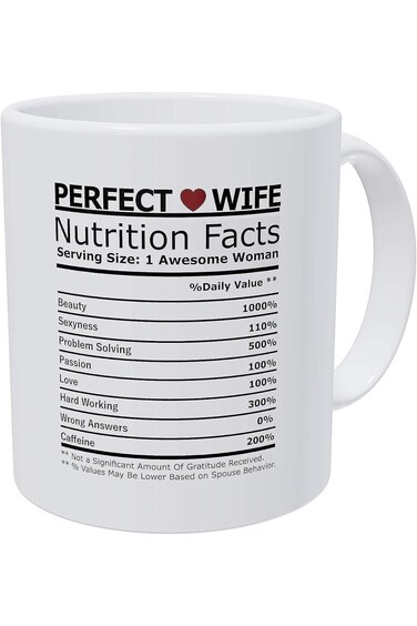 هدايا للزوجة من زوجها وهدايا عيد الحب لها، أكواب رومانسية للزوجة بمناسبة الذكرى السنوية، هدايا مضحكة