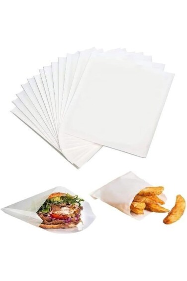 GMQG Recyclable and biodegradable, oil and grease proof white paper bags, sandwich bags, food packa